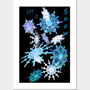 Gently Falling Snowflakes Posters and Art